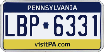 PA license plate LBP6331