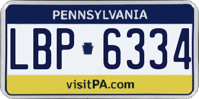PA license plate LBP6334