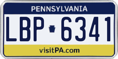 PA license plate LBP6341