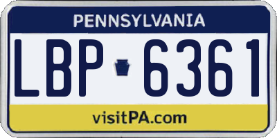 PA license plate LBP6361