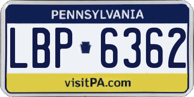 PA license plate LBP6362
