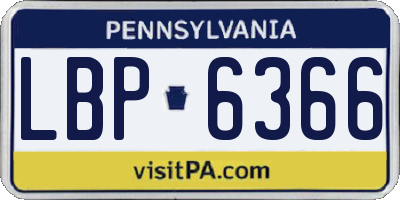 PA license plate LBP6366