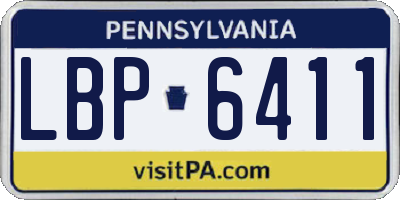 PA license plate LBP6411