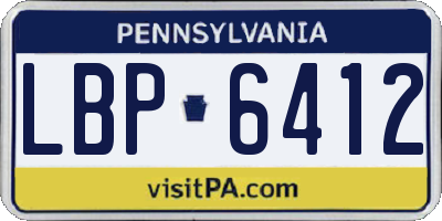 PA license plate LBP6412
