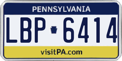 PA license plate LBP6414