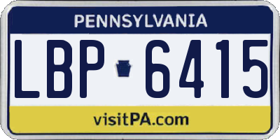 PA license plate LBP6415