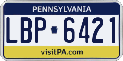 PA license plate LBP6421