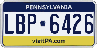 PA license plate LBP6426