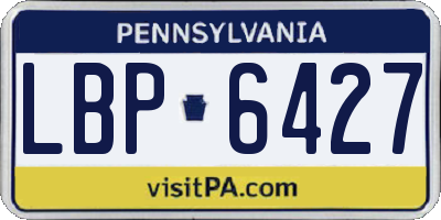 PA license plate LBP6427
