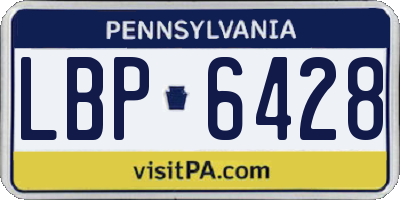 PA license plate LBP6428