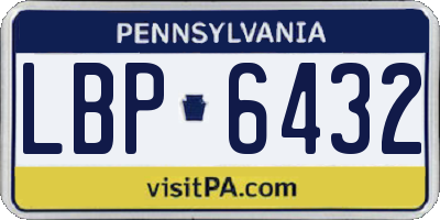 PA license plate LBP6432