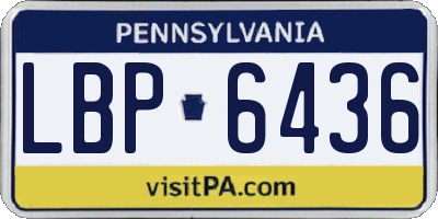 PA license plate LBP6436
