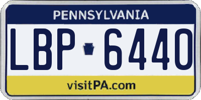 PA license plate LBP6440
