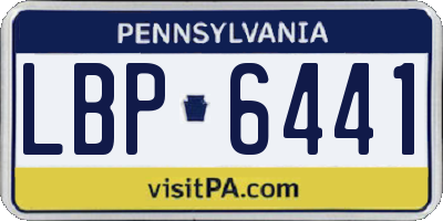 PA license plate LBP6441
