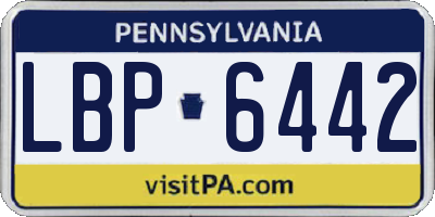 PA license plate LBP6442