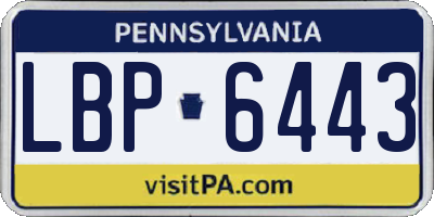 PA license plate LBP6443