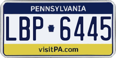 PA license plate LBP6445