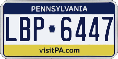 PA license plate LBP6447