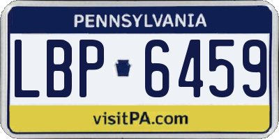 PA license plate LBP6459