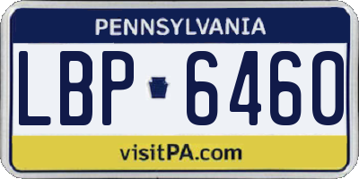 PA license plate LBP6460
