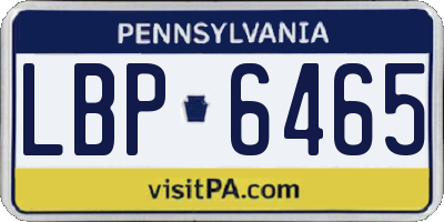 PA license plate LBP6465