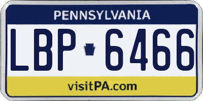 PA license plate LBP6466