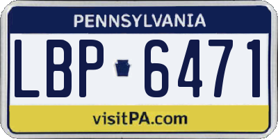 PA license plate LBP6471