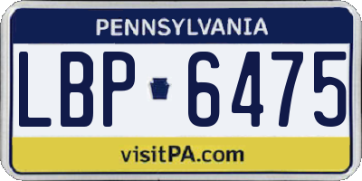 PA license plate LBP6475