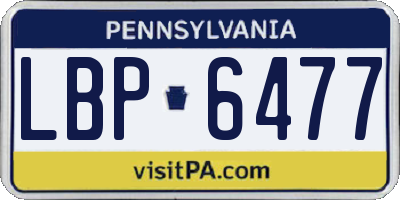 PA license plate LBP6477