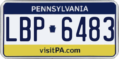 PA license plate LBP6483