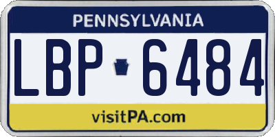 PA license plate LBP6484