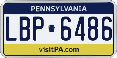 PA license plate LBP6486