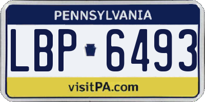 PA license plate LBP6493