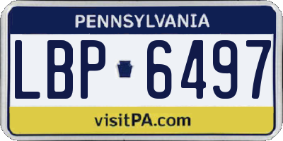 PA license plate LBP6497