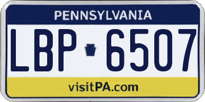 PA license plate LBP6507