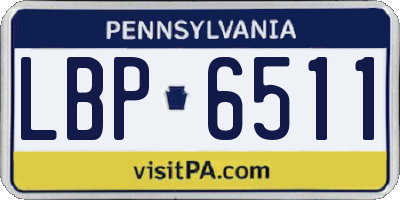 PA license plate LBP6511