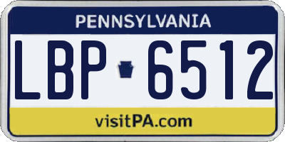 PA license plate LBP6512