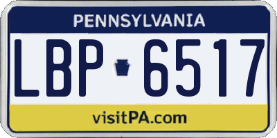 PA license plate LBP6517