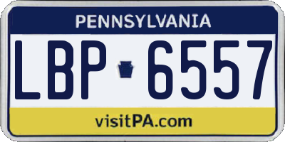 PA license plate LBP6557