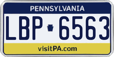 PA license plate LBP6563
