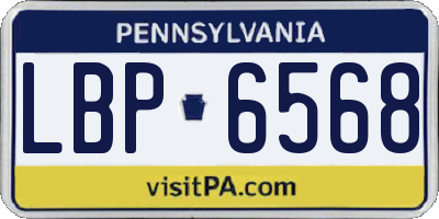 PA license plate LBP6568