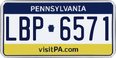 PA license plate LBP6571