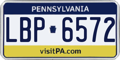 PA license plate LBP6572