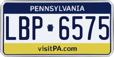 PA license plate LBP6575