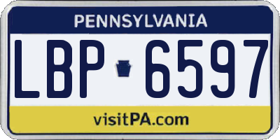 PA license plate LBP6597