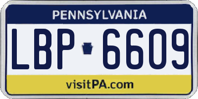 PA license plate LBP6609