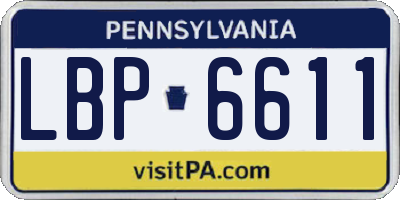 PA license plate LBP6611