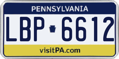 PA license plate LBP6612