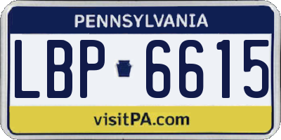PA license plate LBP6615