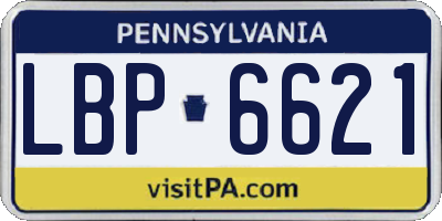 PA license plate LBP6621